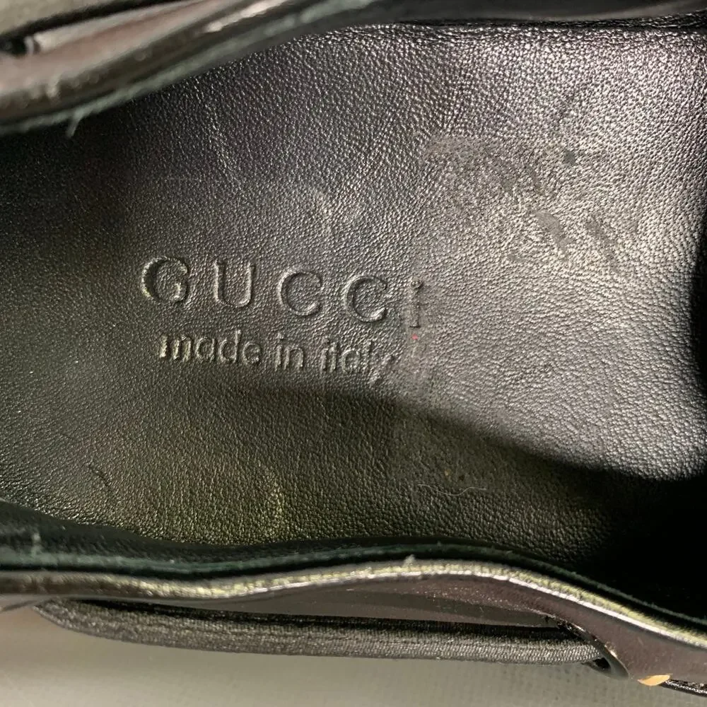 GUCCI Size 9.5 Tan Brown Monogram Leather Drivers Loafers